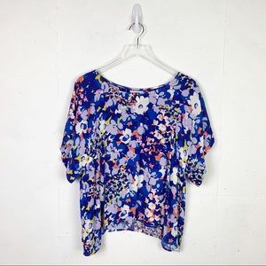 Maeve (Anthro) Floral Flounce Sleeve Top